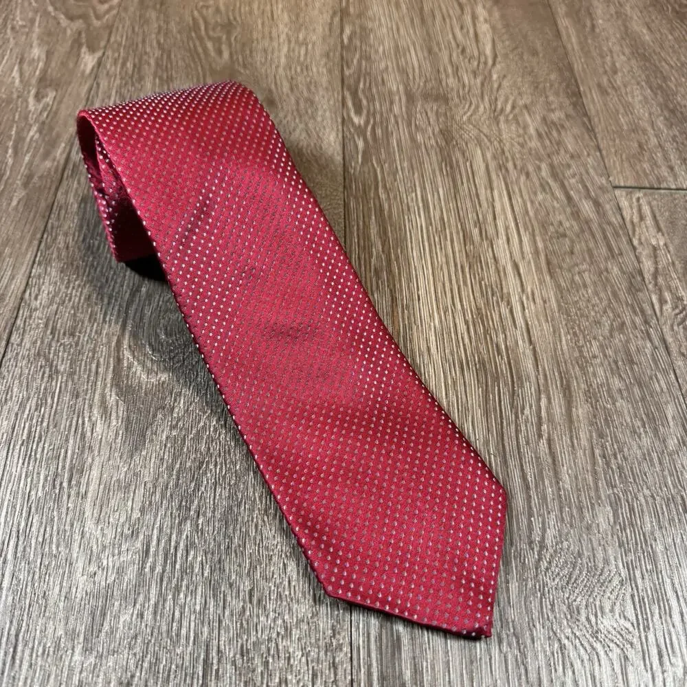 Men's Silk Blue Dot Red Neck Tie Hand Sewn by Robert Talbott for Nordstrom